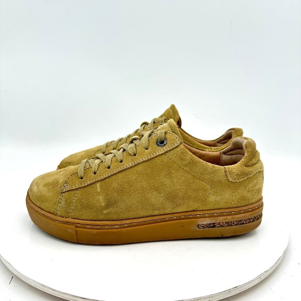 Birkenstock Bend Low Women Size 5 Mustard Suede Gum Sole Lace Up Low Top Shoes